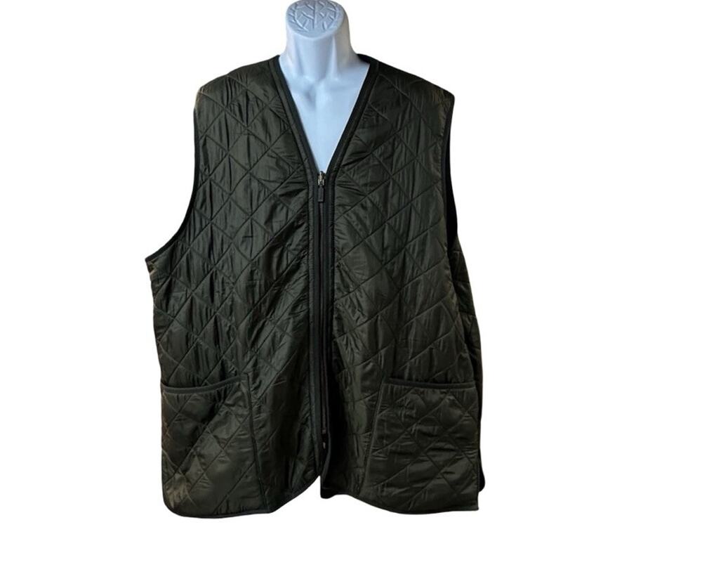 Barbour Polarquilt Waistcoat Zip In Liner Mens XXL Green Quilted Vest Zip Up